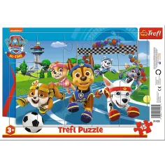 Paw Patrol: Aventura Deportiva Puzzle de 15 Piezas con Marco - Trefl