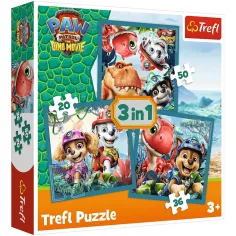 Paw Patrol Isla de Dinosaurios - 3 en 1 rompecabezas de 20, 36, 50 piezas - Trefl