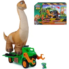 Paw Patrol La Película de Dinosaurios: Vehículo Inflable de Rocky Dino con Megasaurus – Spin Master