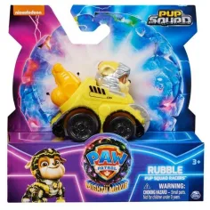 Paw Patrol La Película: Pup Squad Racers Rubble minifigura con vehículo - Spin Master