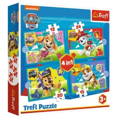 Paw Patrol: Perritos Corredores 4 en 1 conjunto de rompecabezas - Trefl
