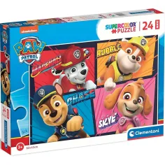 Paw Patrol Perritos Sonrientes 24 piezas maxi supercolor puzzle - Clementoni
