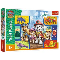 imagen de Paw Patrol Perros y dinosaurios rompecabezas de 100 piezas - Trefl 1