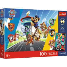 Paw Patrol rompecabezas de 100 piezas con póster - Trefl
