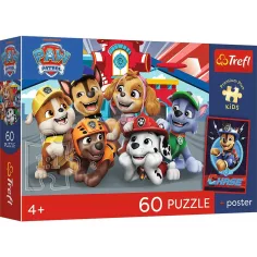 Paw Patrol rompecabezas premium de 60 piezas con póster - Trefl