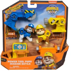 Paw Patrol: Rubble y su equipo Wheeler y los perritos Rubble con herramientas - Spin Master