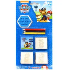 Paw Patrol set de sellos de 3 piezas con lápices de colores