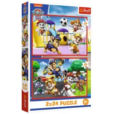 Paw Patrol un día de juego 2x24 piezas puzzle - Trefl