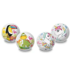 Pelota de goma brillante con diseño de animales o unicornio de 10cm