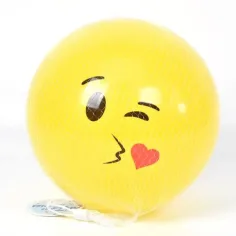Pelota de goma emoji amarilla limón 23cm