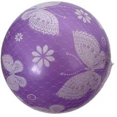 Pelota de goma morada con diseño de mariposa 23cm
