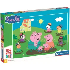 Peppa Pig Salto alegre en charcos 104 piezas maxi puzzle – Clementoni