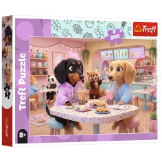 imagen de Perros salchicha en una cafetería puzzle de 300 piezas - Trefl 1