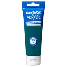 Pintura acrílica de 75 ml en color verde esmeralda - Carioca