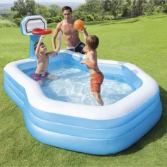 imagen de Piscina familiar con canasta 257x188x130cm 2