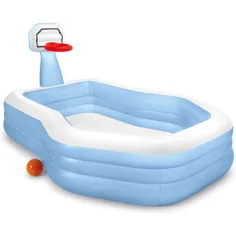 Piscina familiar con canasta 257x188x130cm