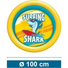 imagen de Piscina inflable de 2 anillos con diseño de tiburón 100cm - Mondo Toys 3