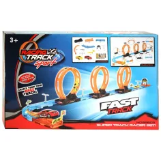 imagen de Pista de Carreras: set de pista de carreras de 28 piezas con 3 lazos y 2 coches de retroceso 1/64 2