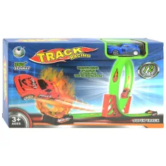 Pista de carreras Speed Track de 12 piezas con bucle de 360° y cochecito de retroceso 1/64