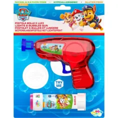 Pistola de burbujas mediana de Paw Patrol con luz de 60 ml
