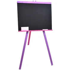 Pizarra de dibujo de madera con caballete, en colores de niña