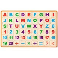 imagen de Pizarra magnética de mesa con letras y números - Woodyland 3