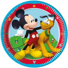 Plato de papel con diseño de Mickey Mouse, set de 8 unidades de 23 cm