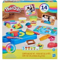 Play-Doh: Little Chef set de plastilina 5 tarros de plastilina y accesorios 255g - Hasbro