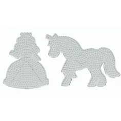 PlayBox: Base de perlas planchables de 9 mm en forma de unicornio y princesa 2 unidades