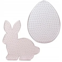 PlayBox: bases de perlas planchables MIDI de 5 mm, conejo y huevo de Pascua en set de 5-5 unidades