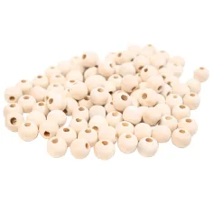 PlayBox: Bolas de madera natural de 10 mm de tamaño, paquete de 100 unidades