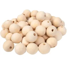 PlayBox: Bolas de madera natural de 30 mm en paquete de 50 unidades