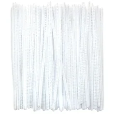 PlayBox: Conjunto de 100 hilos de chenilla blanca