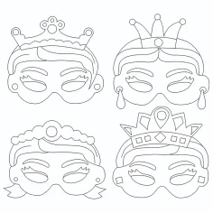 imagen de PlayBox: Conjunto de máscaras de papel de princesas de 12 piezas 2