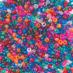 PlayBox: Conjunto de perlas de glitter coloridas transparentes de 1000 piezas
