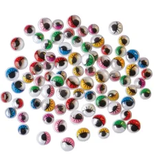 PlayBox: Conjuntos de ojos móviles de colores con pestañas de 7-10 mm, 230 piezas