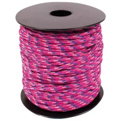 Playbox: Cuerda de nudos de 2 mm de color rosa-azul de 50 metros