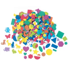 PlayBox: Elementos decorativos adhesivos de espuma de colores en varias formas y colores, paquete de 170 g