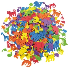 PlayBox: Figuras de animales decorativas de espuma de colores en diferentes tamaños, paquete de 500 unidades
