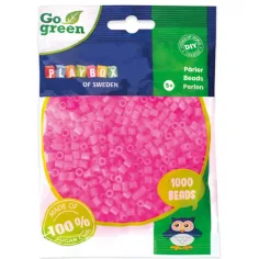 PlayBox: Go Green perlas planas de 5mm para planchar en color rosa, paquete de 1000 unidades