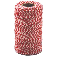 PlayBox: Hilo de algodón rojo y blanco 100m