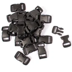 Playbox: Juego de 10 hebillas de plástico negro de 11 mm