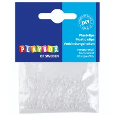 PlayBox: Juego de 60 piezas de broches 'S' de plástico transparente para joyería
