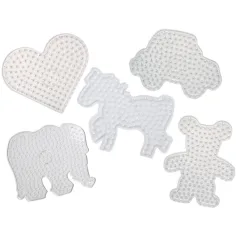 PlayBox: juego de bases planas de perlas planchables de tamaño XL - 5 unidades, formas variadas