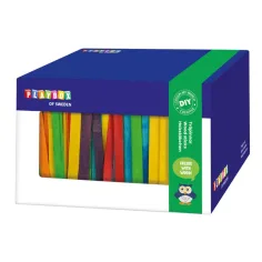 PlayBox: Juego de espátulas de madera de colores en caja de 1000 piezas