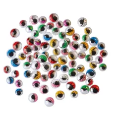 PlayBox: Kit de ojos de colores decorativos con pestañas en cuatro tamaños de 140 piezas