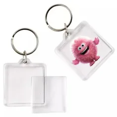 PlayBox: Llavero rectangular transparente 4x4cm 1ud
