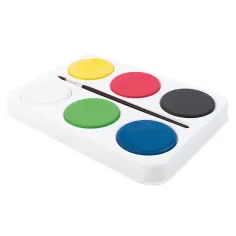 PlayBox: Paleta de acuarelas 6 piezas con discos de 55 mm en colores básicos