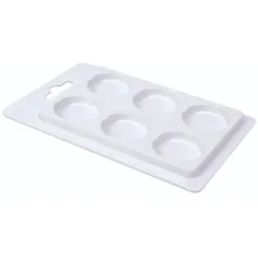 PlayBox: Paleta de pintor vacía de 6 espacios para discos de 30 mm, set de 10 unidades