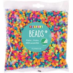 PlayBox: paquete de 6000 perlas planchables de colores neón de 5mm